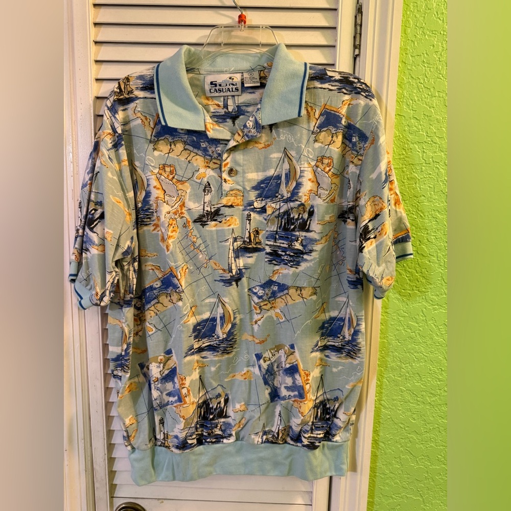 Men's Blue Patterned Shirt